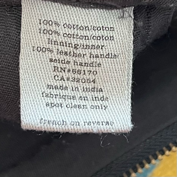 ANTHROPOLOGIE Serape Tribal Aztec Black Multicolor Boho Backpack Leather - Picture 4 of 8